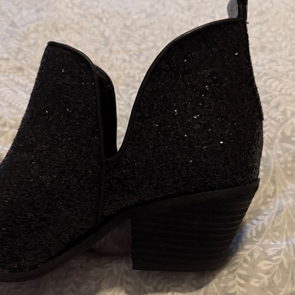 Corkys Black Glitter Ankle Booties Size 8 - Picture 5 of 6